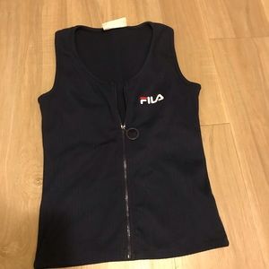 Fila tank with zipper detail